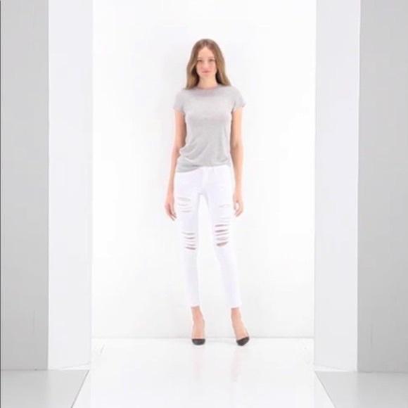 Frame Denim Le Skinny de Jeanne Blanc Distressed Skinny Jeans Size 27 - Picture 1 of 12